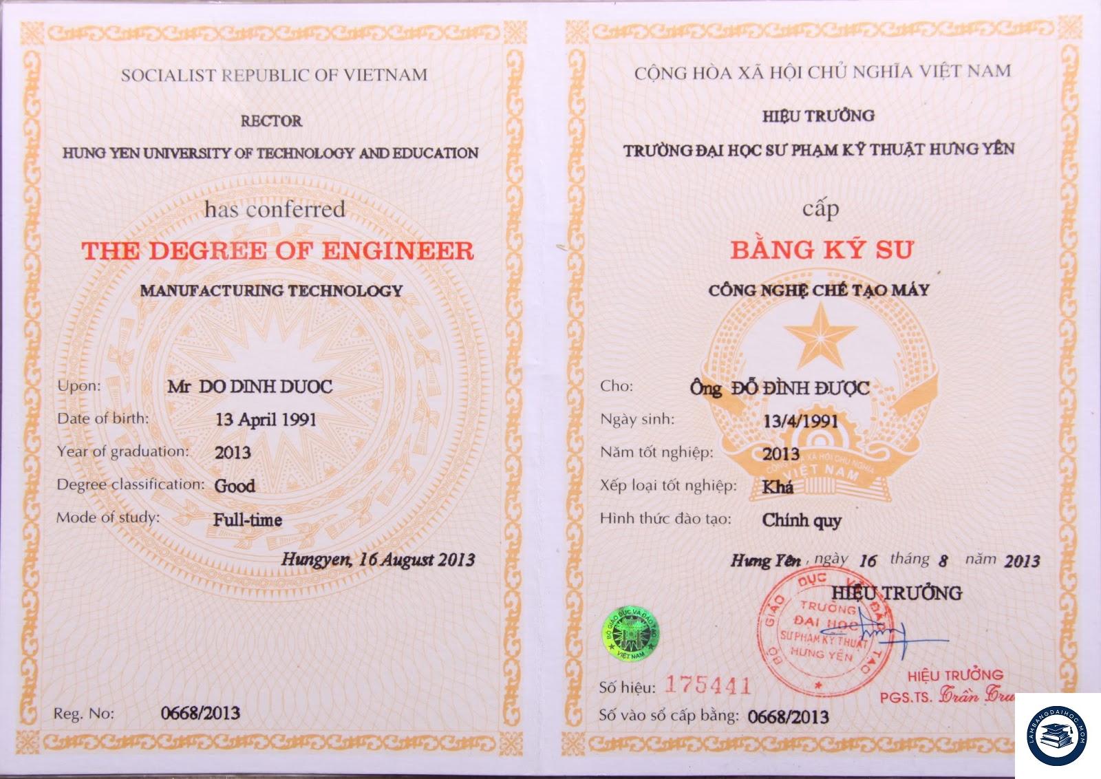 Làm bằng đại học sư phạm kỹ thuật